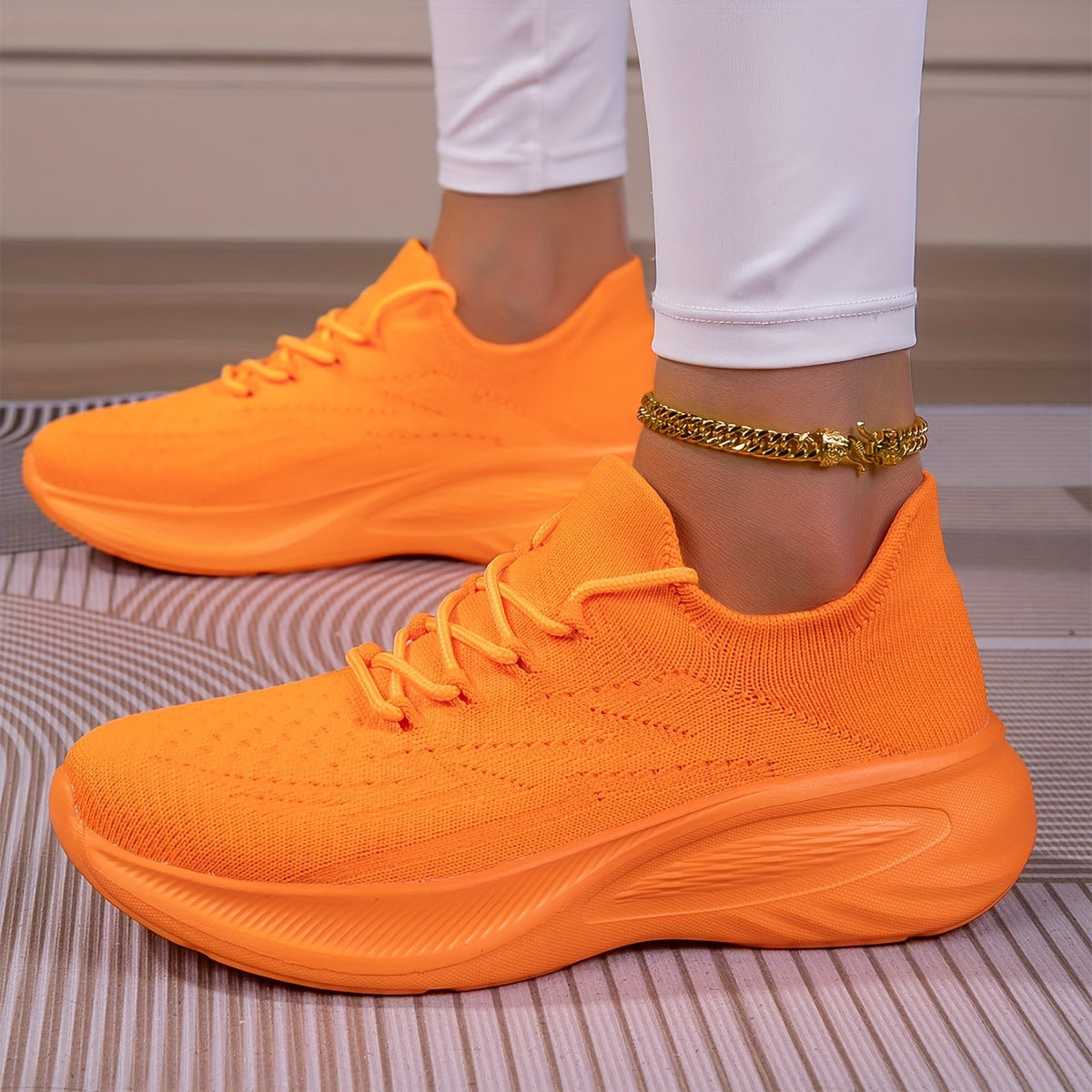 Ayollar uchun nafas oladigan, yengil, bog‘lamli sport poyafzali, pastki yuqori, kundalik va barcha mavsumlar uchun