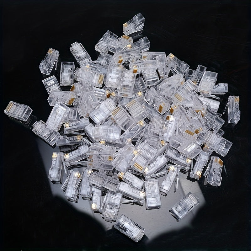 50 Pack RJ45 Connectors for Cat5 Cat5E Ethernet Cables 8P8C Modular Plug