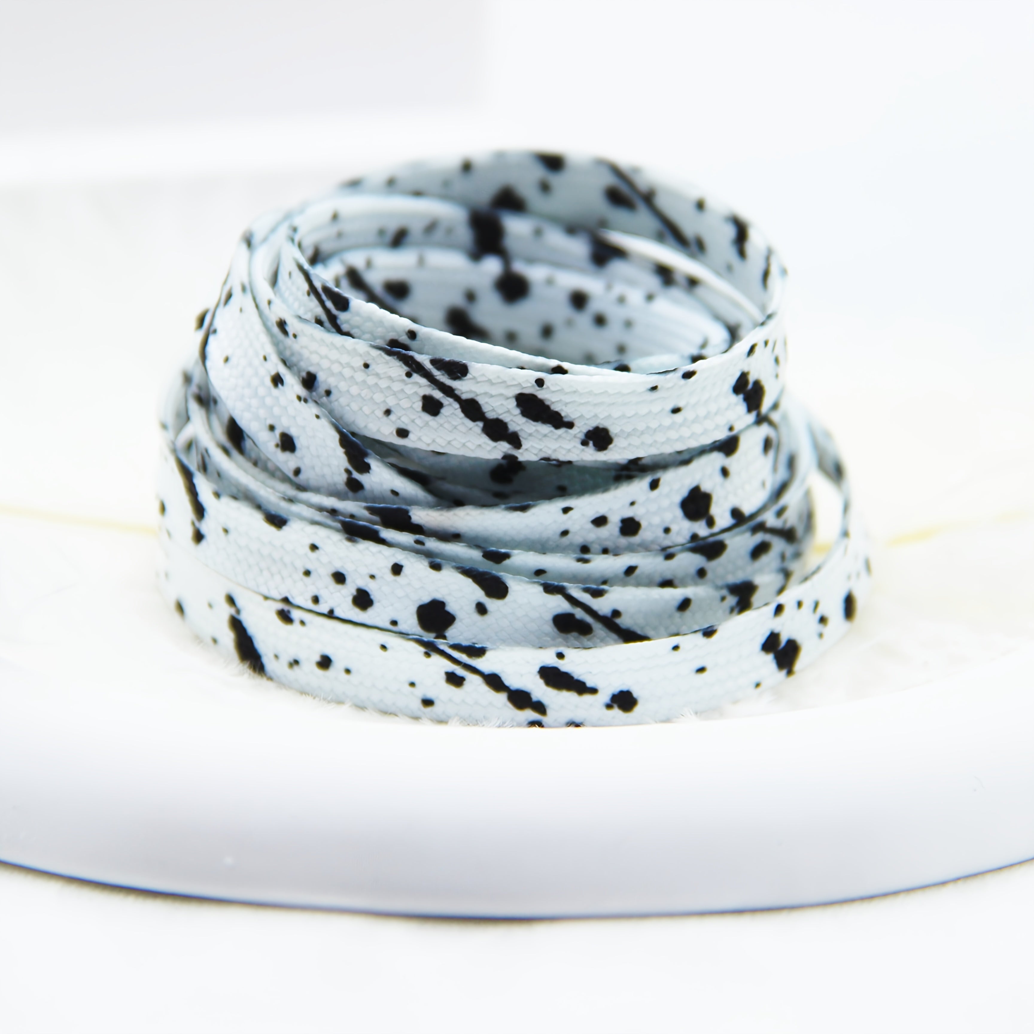 Unisex Canvas Shoe Laces Colorful Ink Tie Dye Pattern 2 Pairs