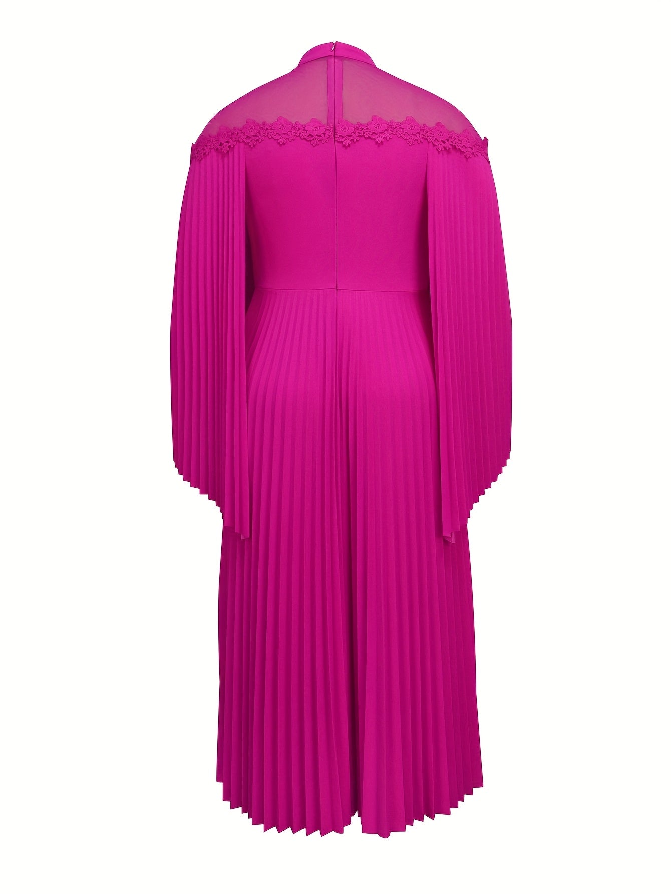 Women's Pink A-Line Dress With Cape Sleeves For Formal Events