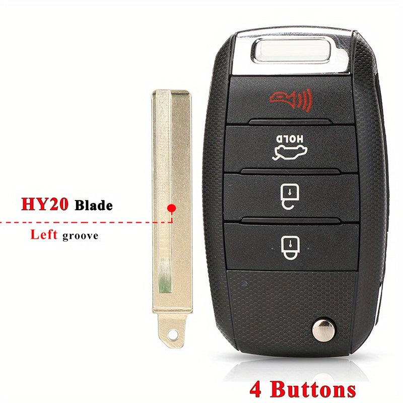Flip Remote Key Shell Black ABS Car Fob Housing Replacement for SUV Sedan