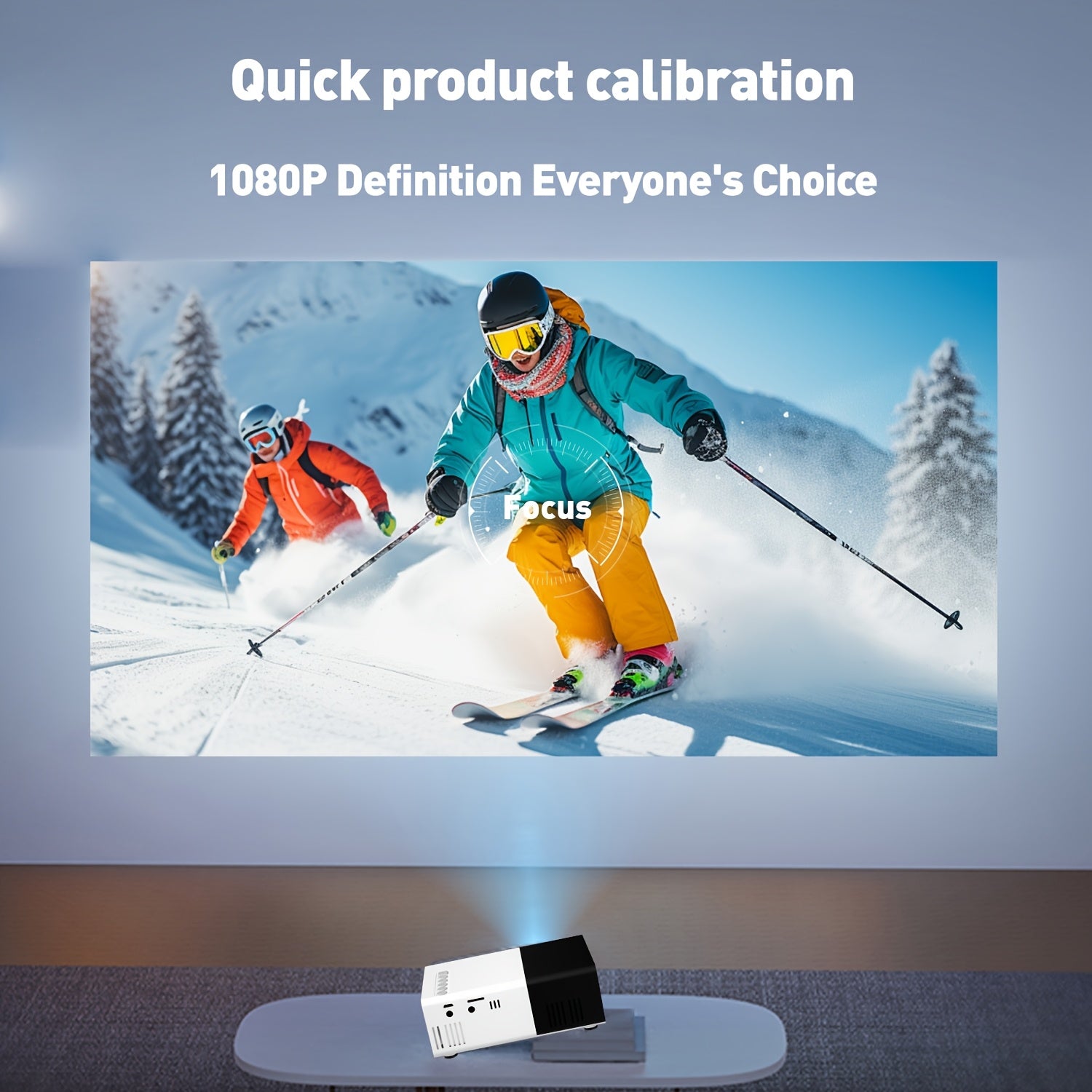 Mini HD Projector 1080P Wall Projection Portable with USB AV SD Card Ports