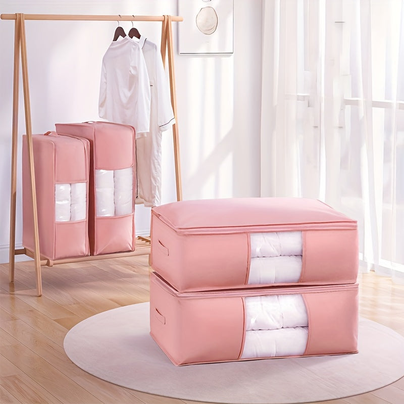 Bolsa de almacenamiento plegable con ventana transparente y material reforzado para ropa y juguetes