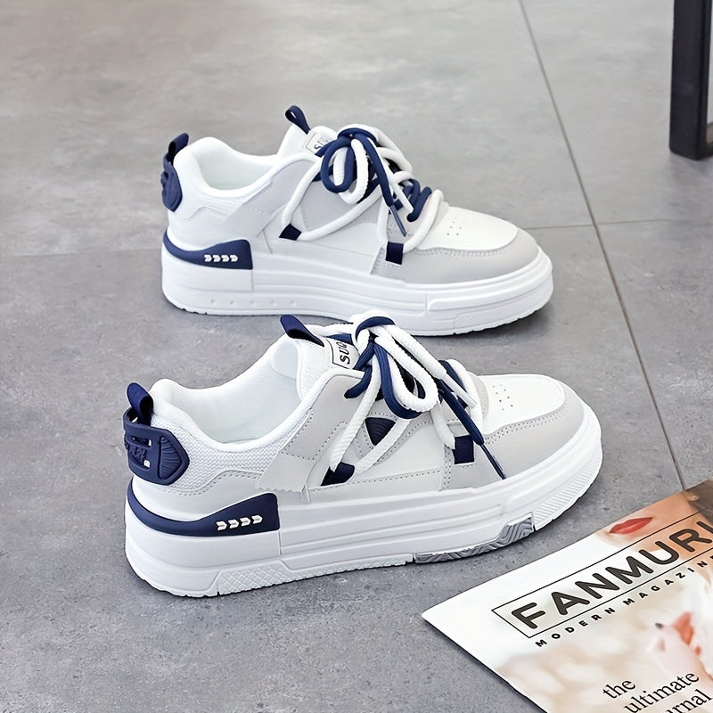 Women’s Fashion Sneakers Low Top Lace-Up Casual Shoes All-Season Man-Made