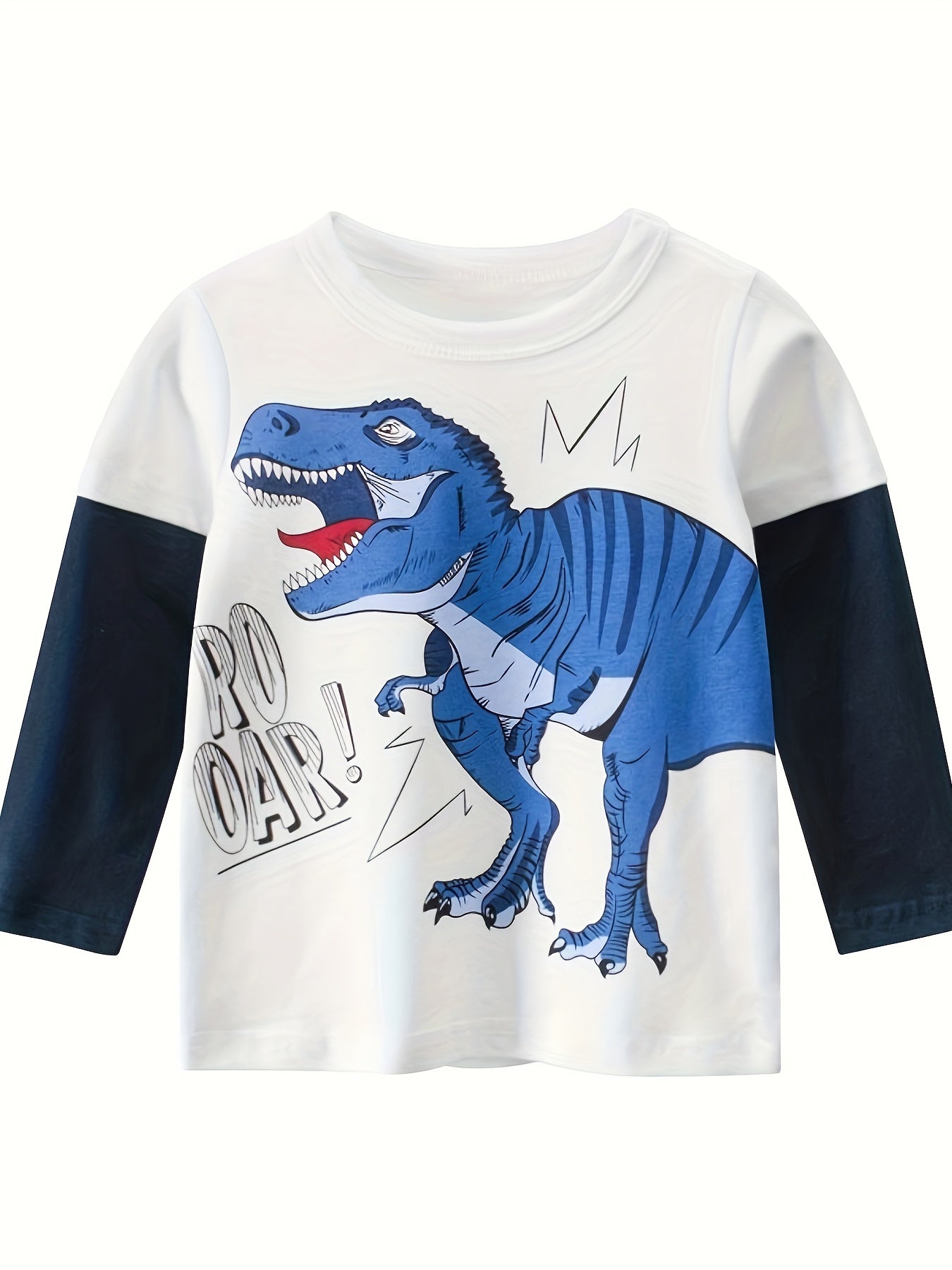 Kids Boys Long Sleeve Cotton T-Shirt Casual Spring Fall Cartoon Pattern
