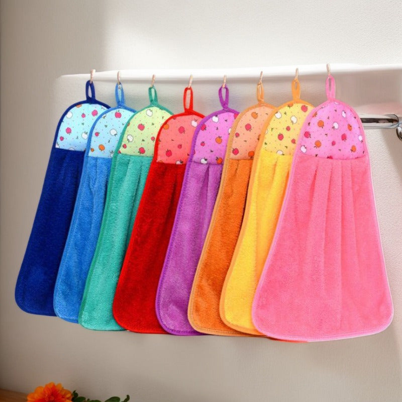 5/10/20 ta Koral Fleece Oshxona Qo'l Sochiqlari, Juda Yumshoq va Singdiruvchi, To'kilmaydigan, Zamonaviy Patchwork Uslubi, To'qilgan Polyester 100%, 57gsm, Uy va Mehmonxona Tozalash Ta'minotlari uchun Ideal.