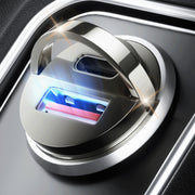 Fast Car Charger Zinc Alloy 100W Dual USB Type-C Mini Black