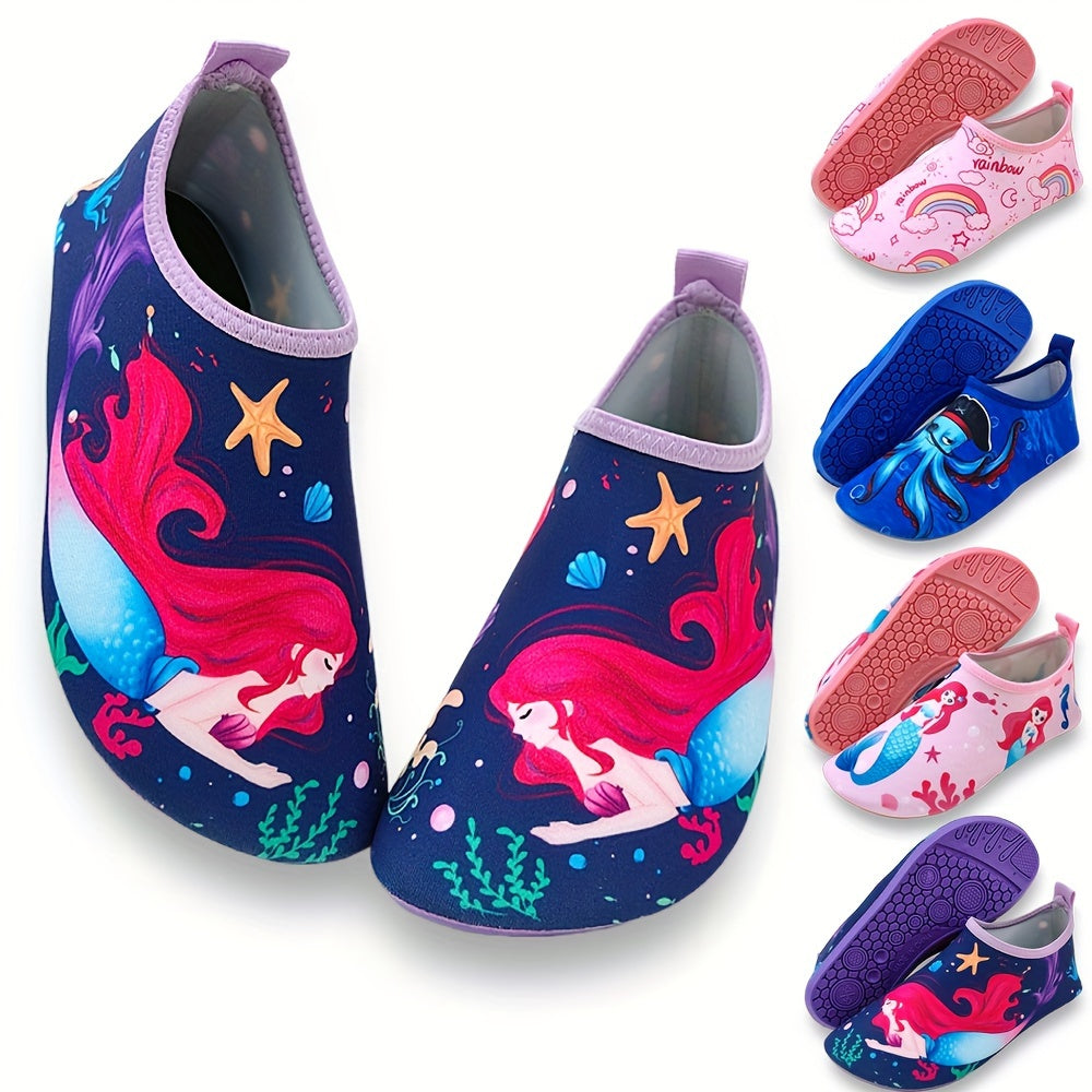 Детские водные тапочки легкие с мультяшным дизайном, легко надеваются для пляжа и водных развлечений