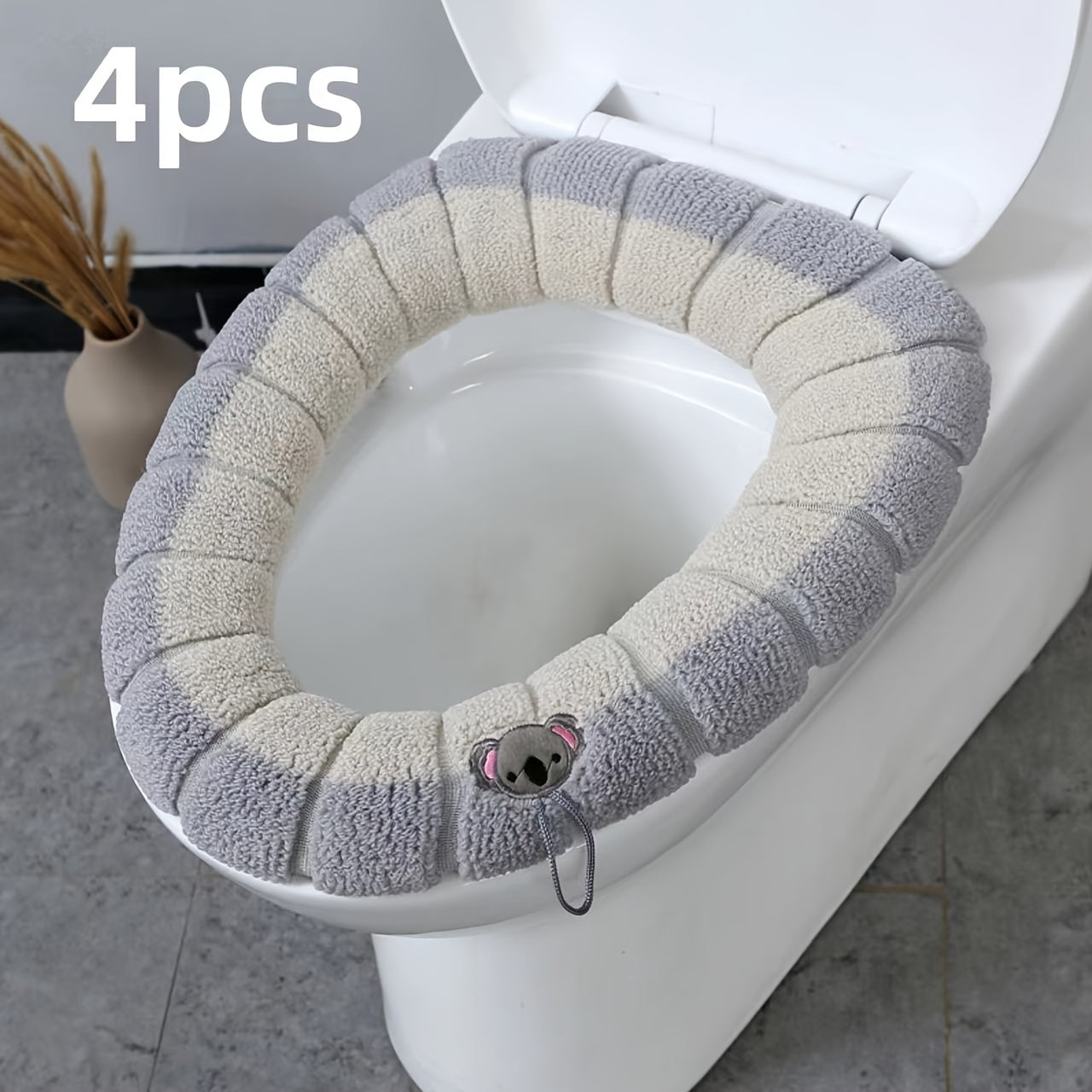 Uy va tijorat uchun tutqichi bo'lgan plush to'qilgan hojatxona o'rnagi - qalin, iliq va qulay.