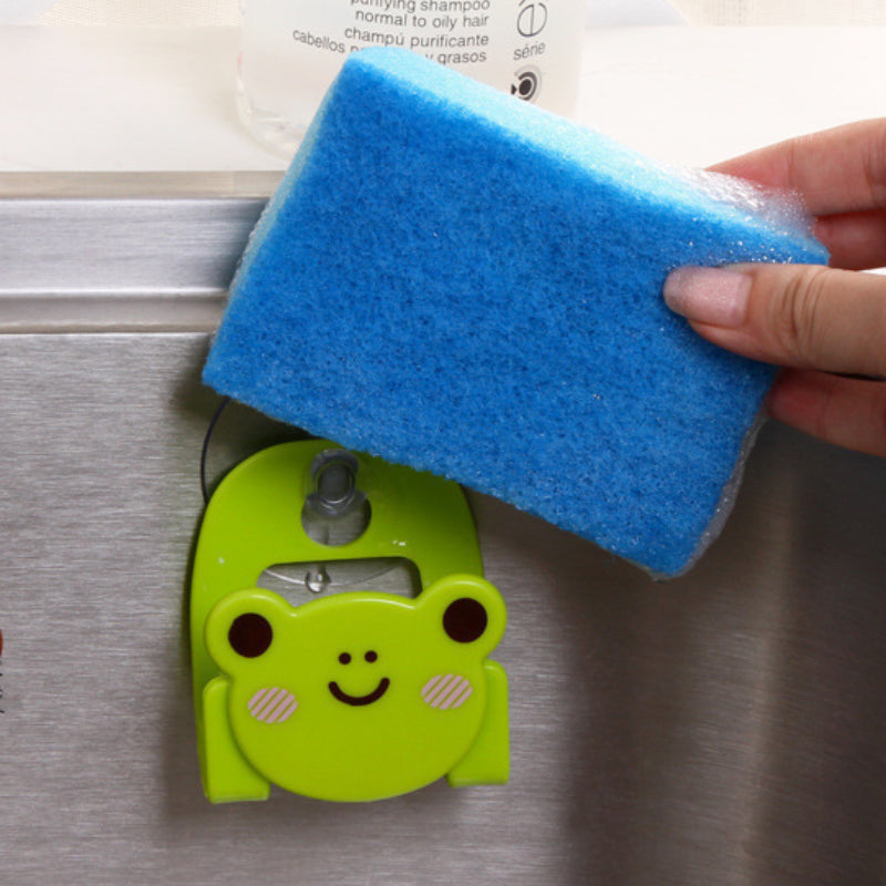 Suction Cup Storage Rack with Cartoon Animal Designs for Kitchen Bathroom Organization