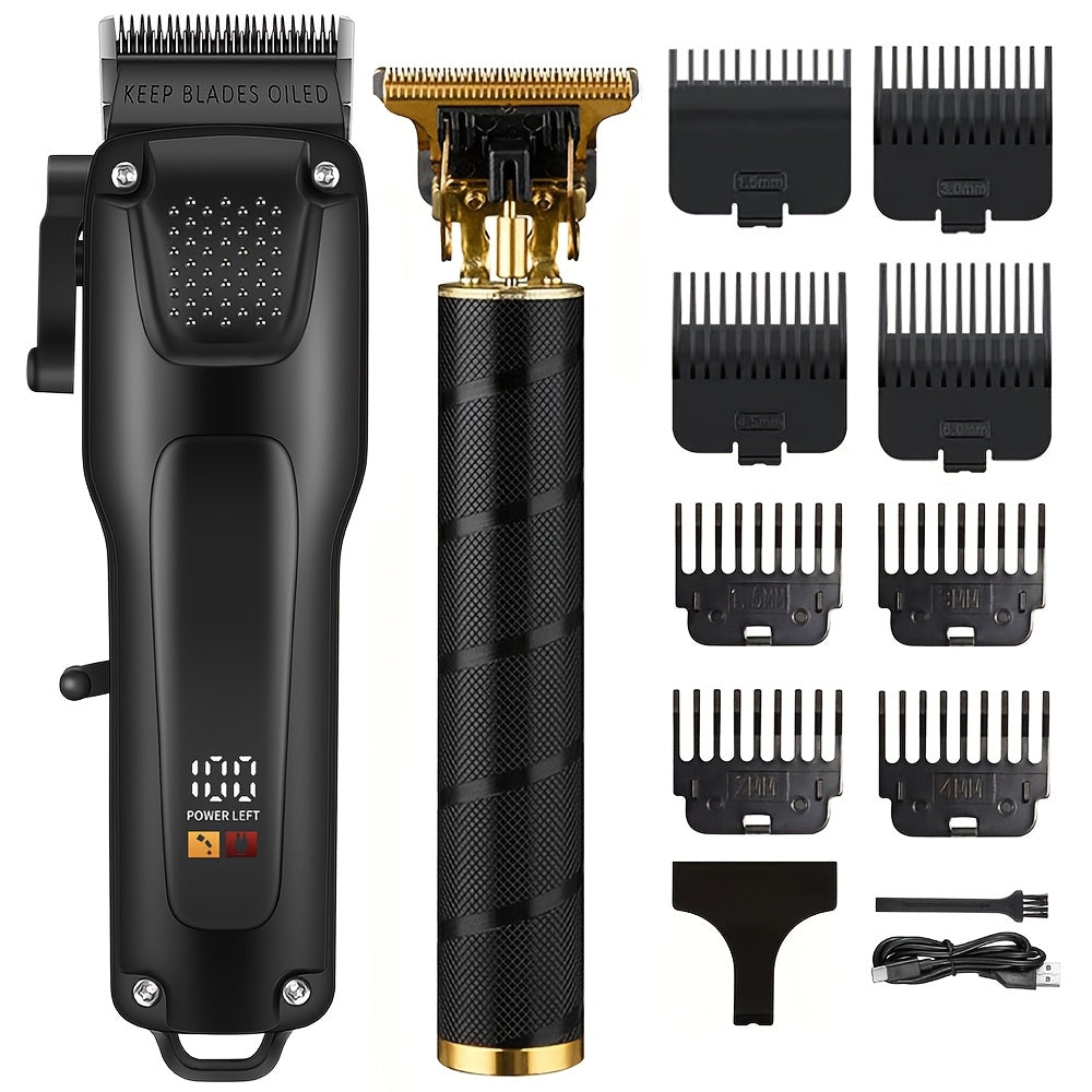 USB Rechargeable Hair and Beard Trimmer Set with Lithium Battery and Accessories