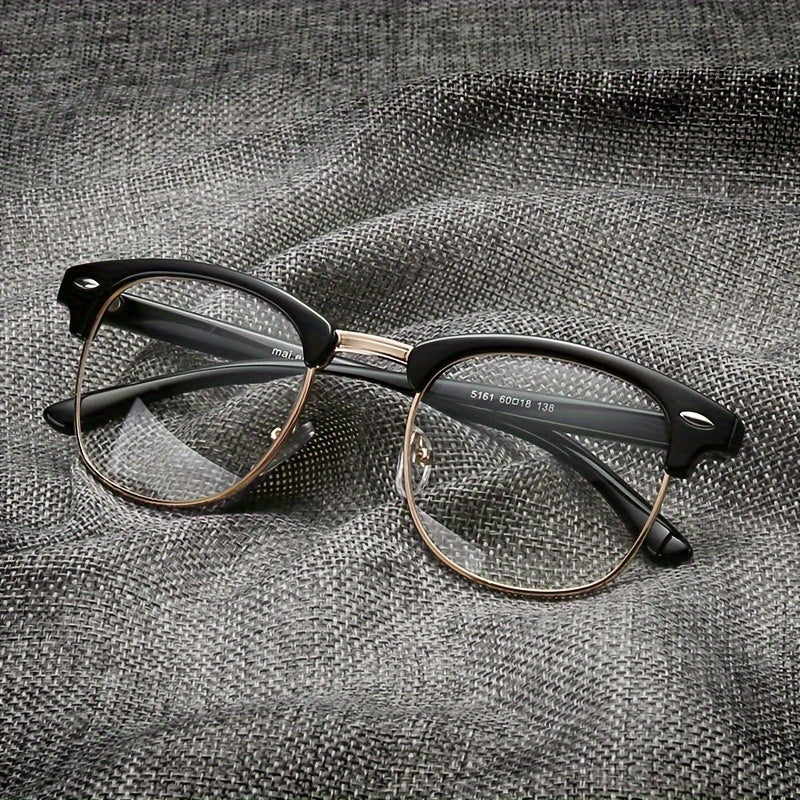 Black Retro Square Eyeglass Frame for Women and Men Anti-Blue Light Computer Glasses