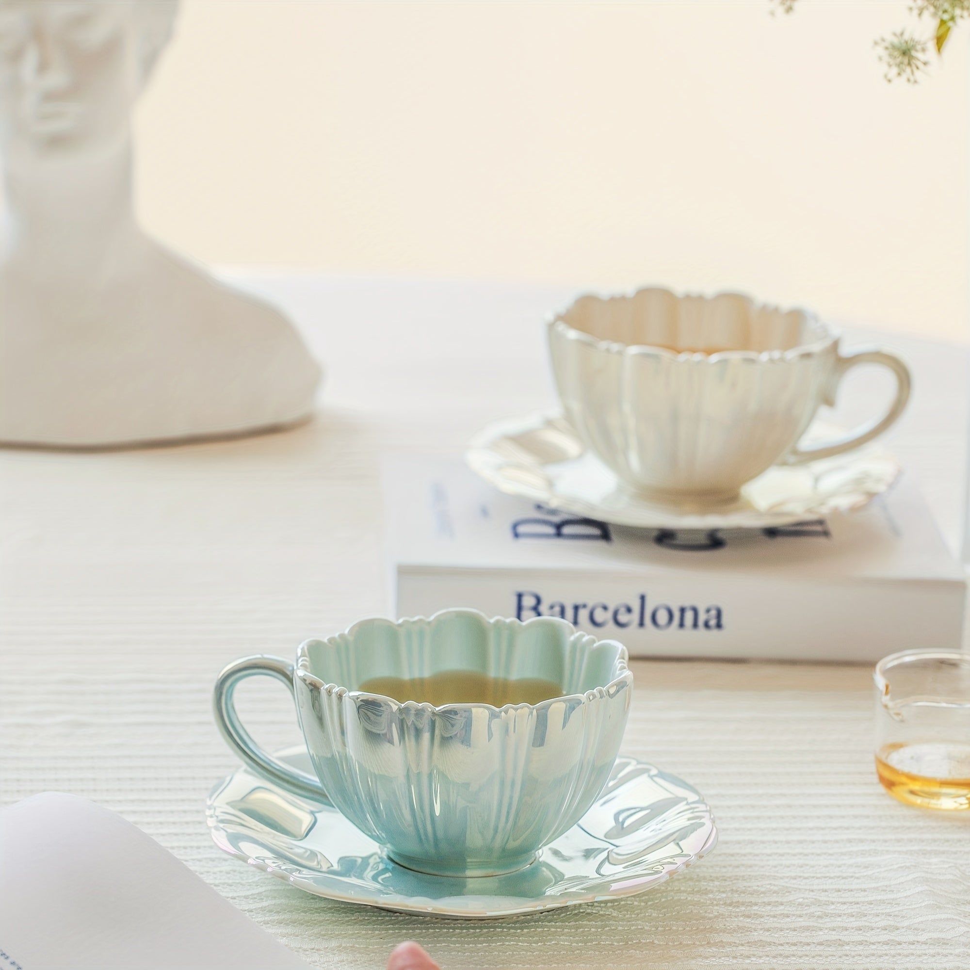 Флоральный керамический набор чайных чашек для чаепития дома или в офисе, идеально подходит для девушек и пар.