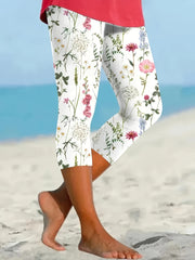 Women's Floral Print Beach Shorts Lightweight Summer High Waist Casual