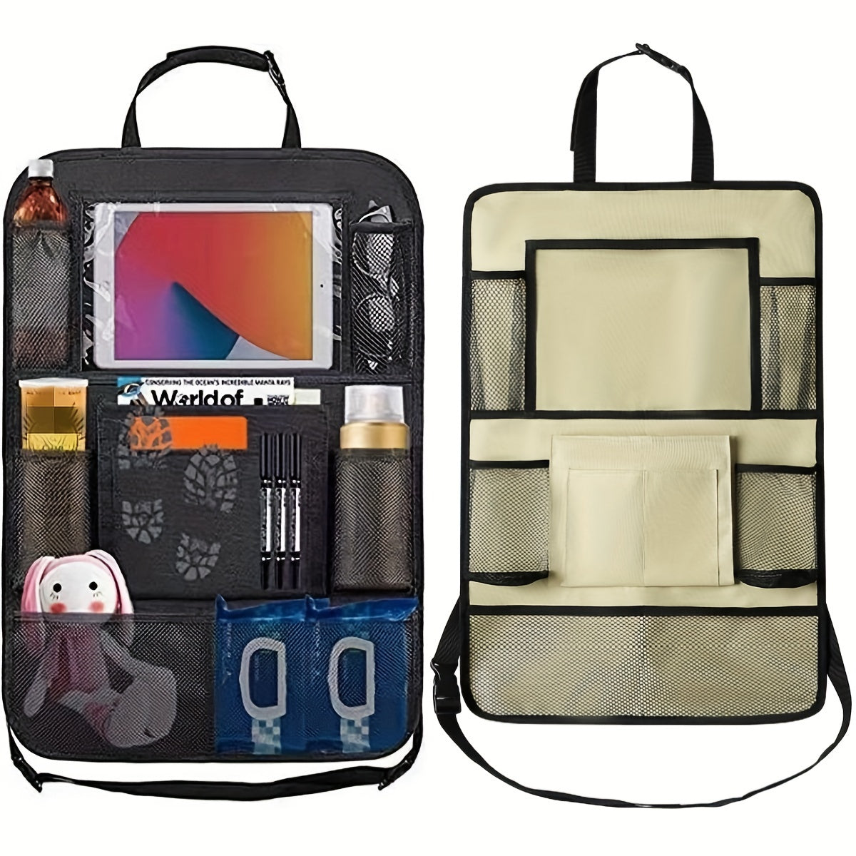 Водонепроницаемый органайзер для заднего сиденья автомобиля с держателем для планшета с сенсорным экраном, многоотсечная сумка для хранения