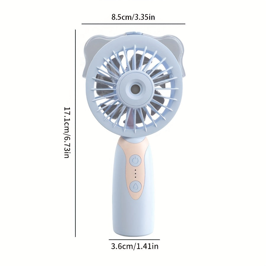 Portable Handheld Fan with Built-in Battery, USB Charging, Compact Design