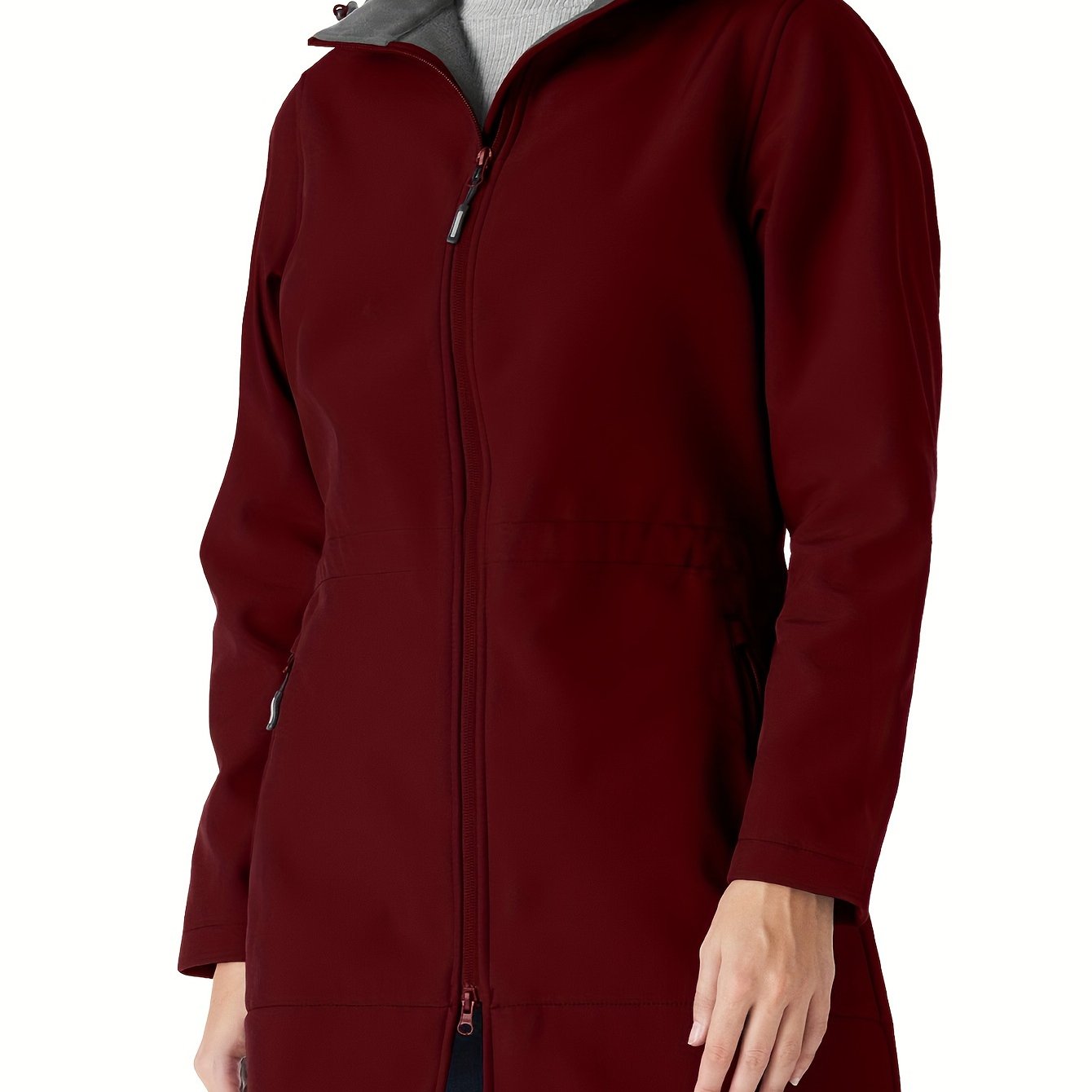 Women's Waterproof Softshell Jacket Hooded Fleece Lined Windproof Solid Color Fall Winter