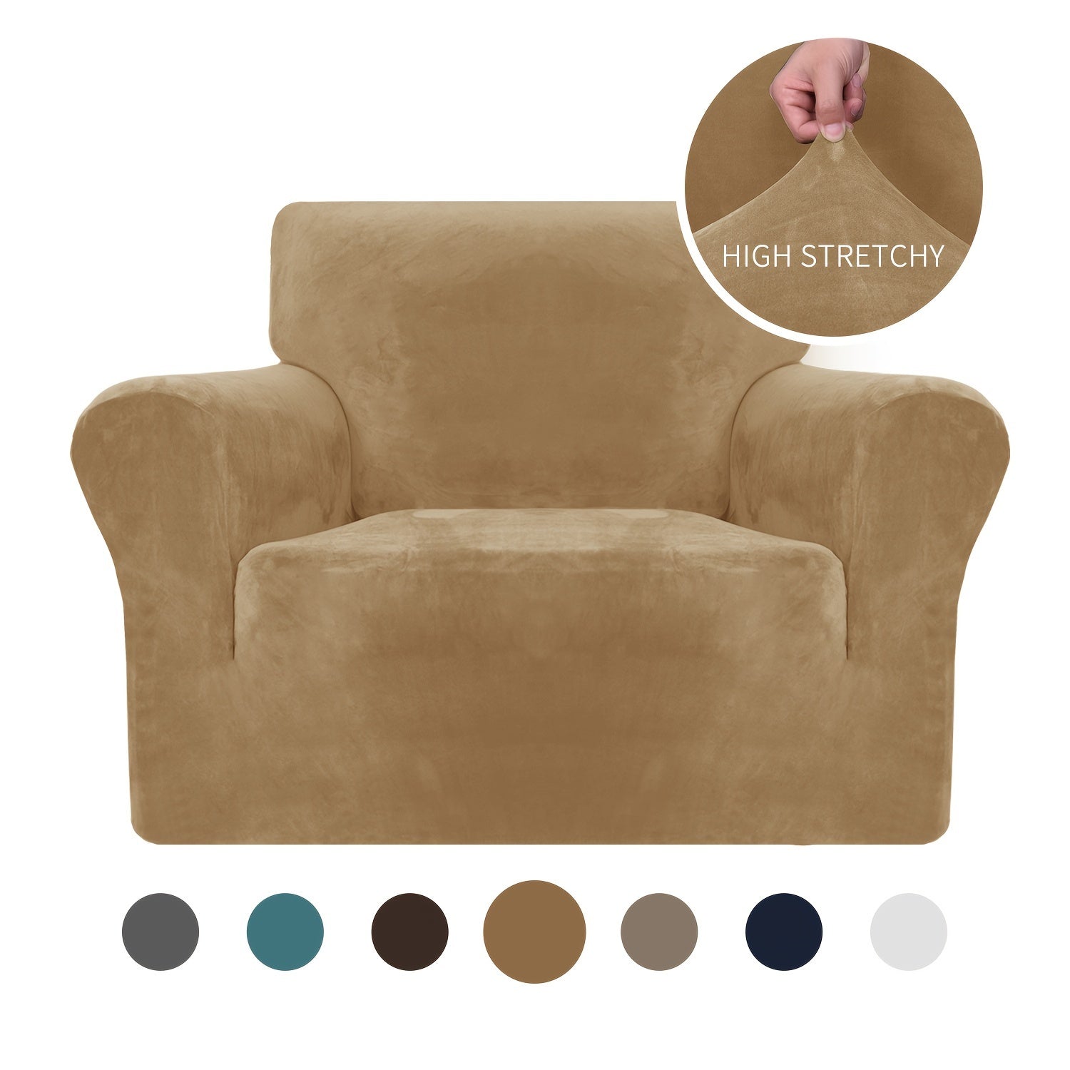 Velvet Sofa Cover Elastic Bottom All Seasons Pet Scratch Protection