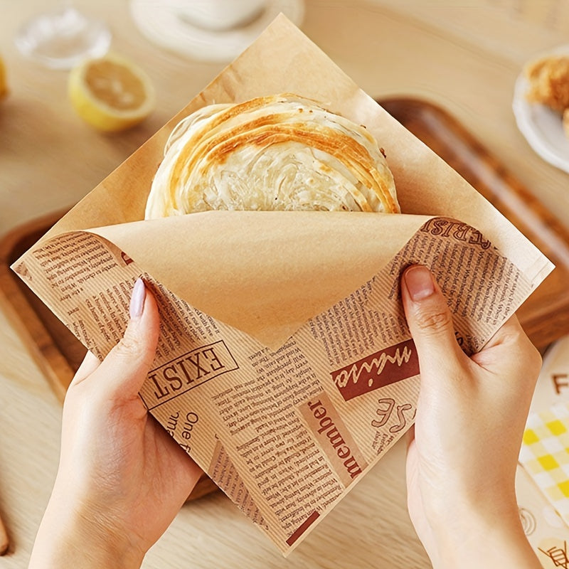 Paquete de 100 papeles resistentes al aceite y aptos para alimentos para sándwiches y hamburguesas