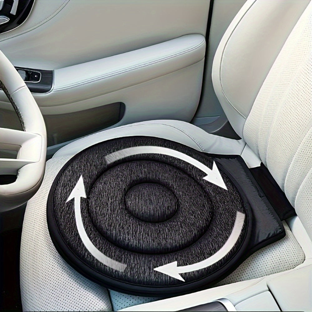 Universal Car Seat Cushion 360° Rotating Memory Foam Soft Polyester