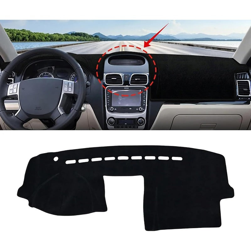 Car Dashboard Cover Mat Sun Shade for Sedan Center Console Anti-Glare Black