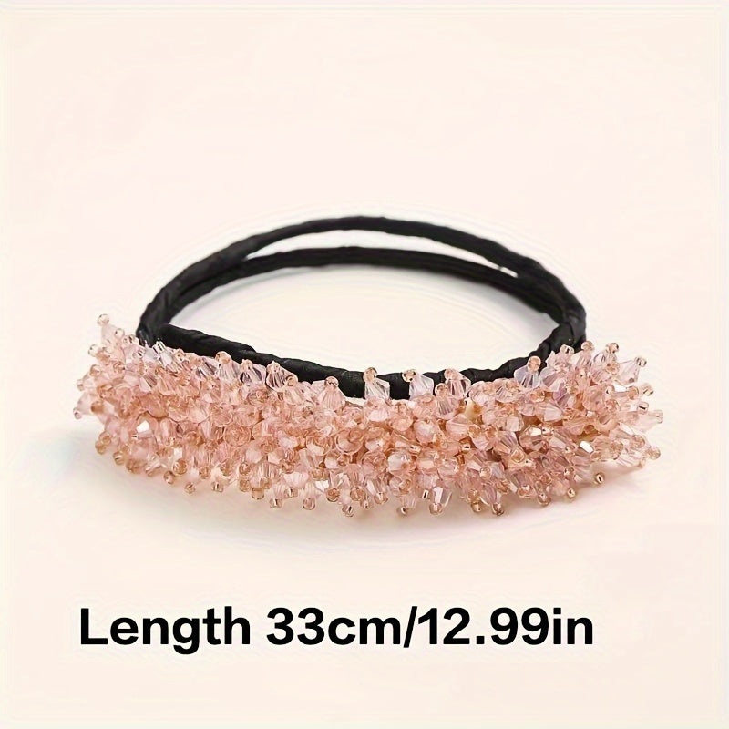 Elastic Crystal Hair Tie for Women Sparkling Rhinestone Decorative Hair Loop Stylish Hair Accessory