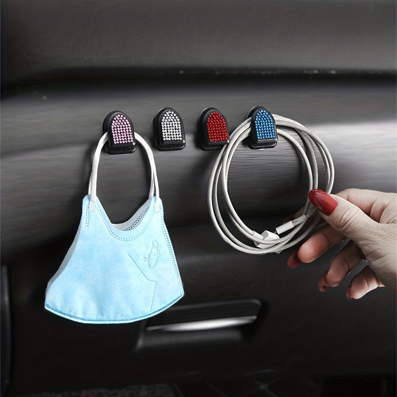 2PCS Car Seat Back Hooks Durable ABS Organizer for Bags and Accessories Blue Red Black