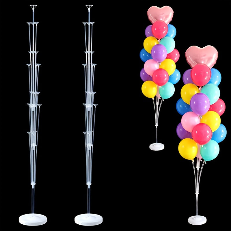 Giant Balloon Column Stands for Weddings and Parties 51/63 Inch White Plastic Set of Two