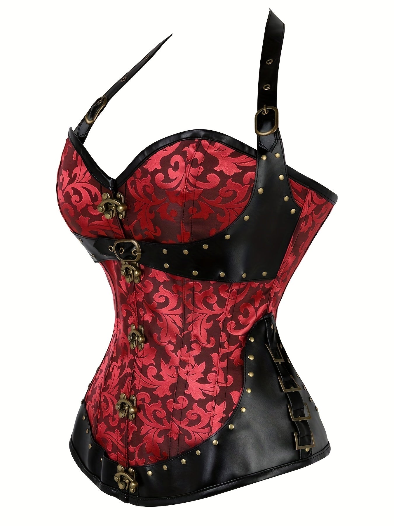 Women's Jacquard Strapless Corset with Tummy Control and Push-Up Support