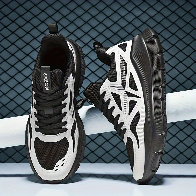 Men's Fabric Sneakers for Running Casual and Outdoor Use Shock Absorbing Solid Color Low Top