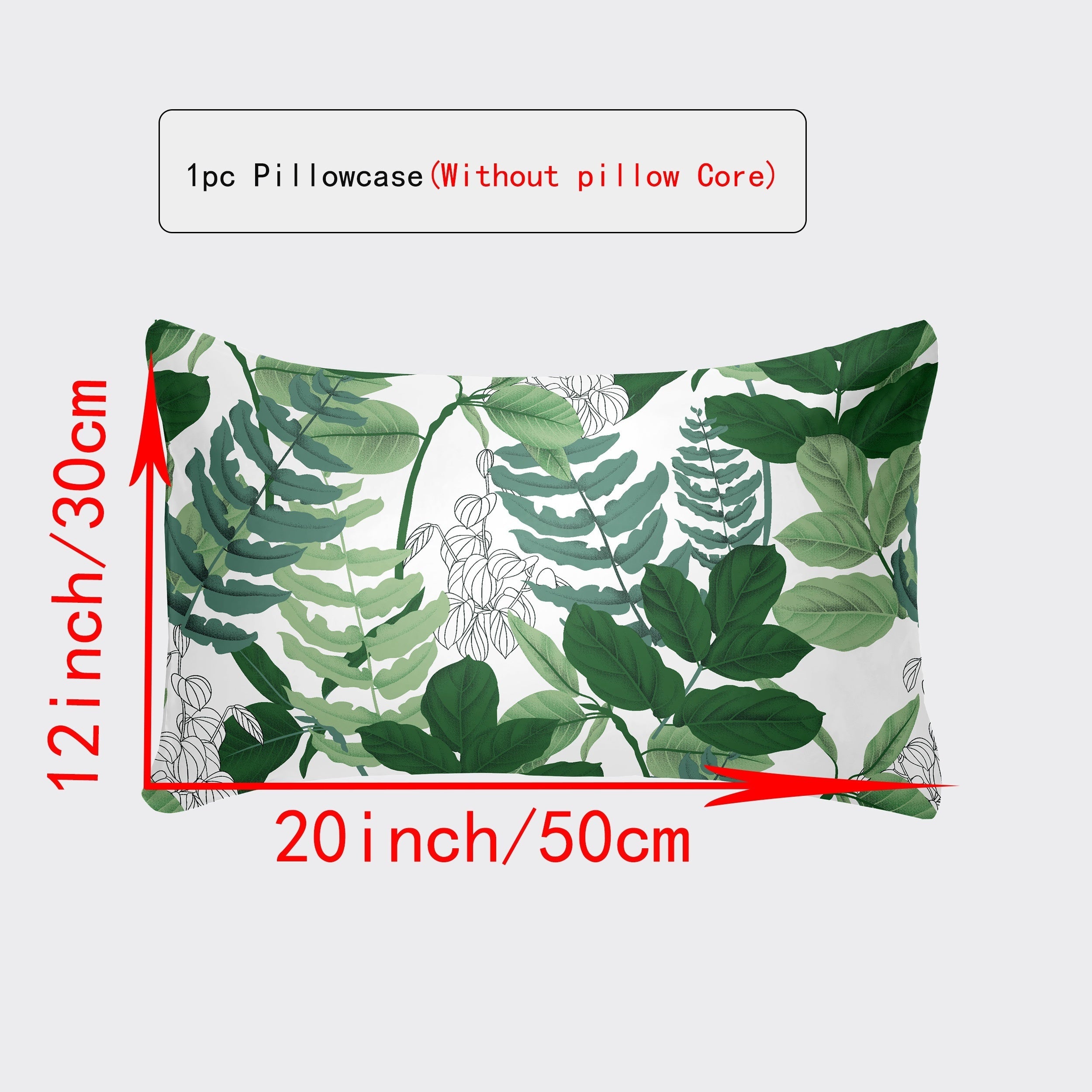 Breathable Pillowcase with Envelope Closure in Multiple Sizes and Floral Patterns