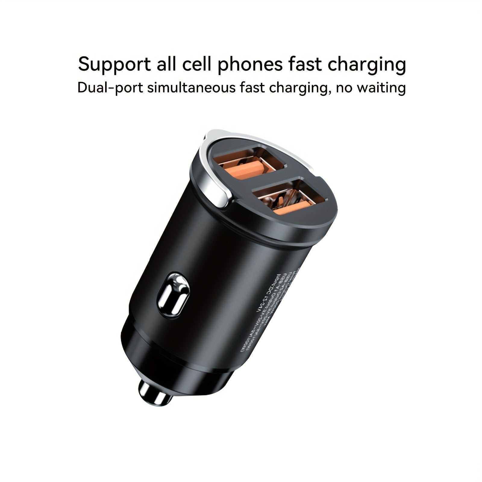 Car Fast Charger Dual USB Metal Car Charger Quick Charging