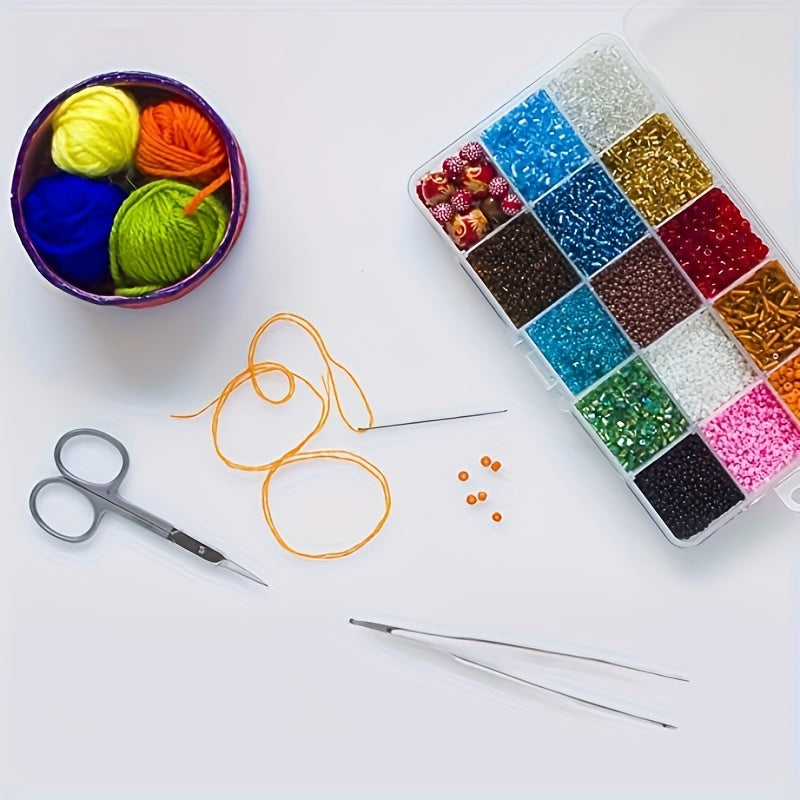 Caja de almacenamiento de plástico con divisores para joyas, cuentas y manualidades