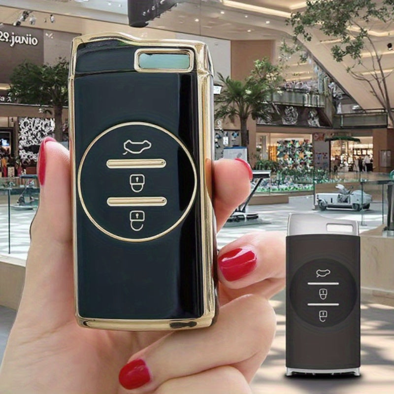 Remote Car Key Cover Case TPU for Compatible Models Black Protective Shell
