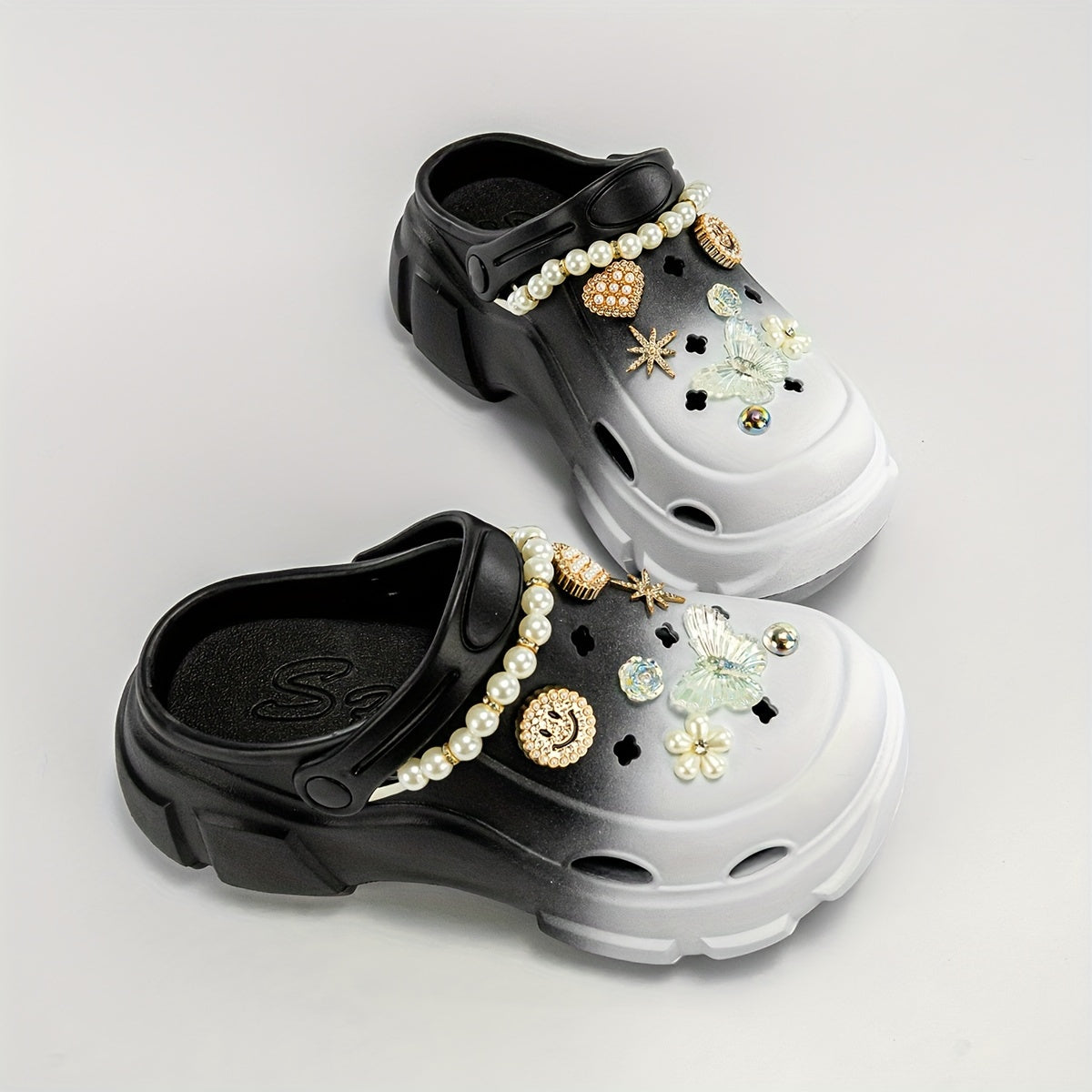 Women’s EVA Platform Sandals with Cartoon Pearl Butterfly Design