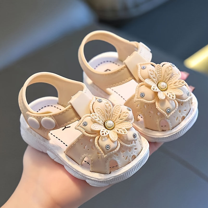 Girls' Summer Princess Sandals with Hollow Design PVC Low Top Toddler Shoes