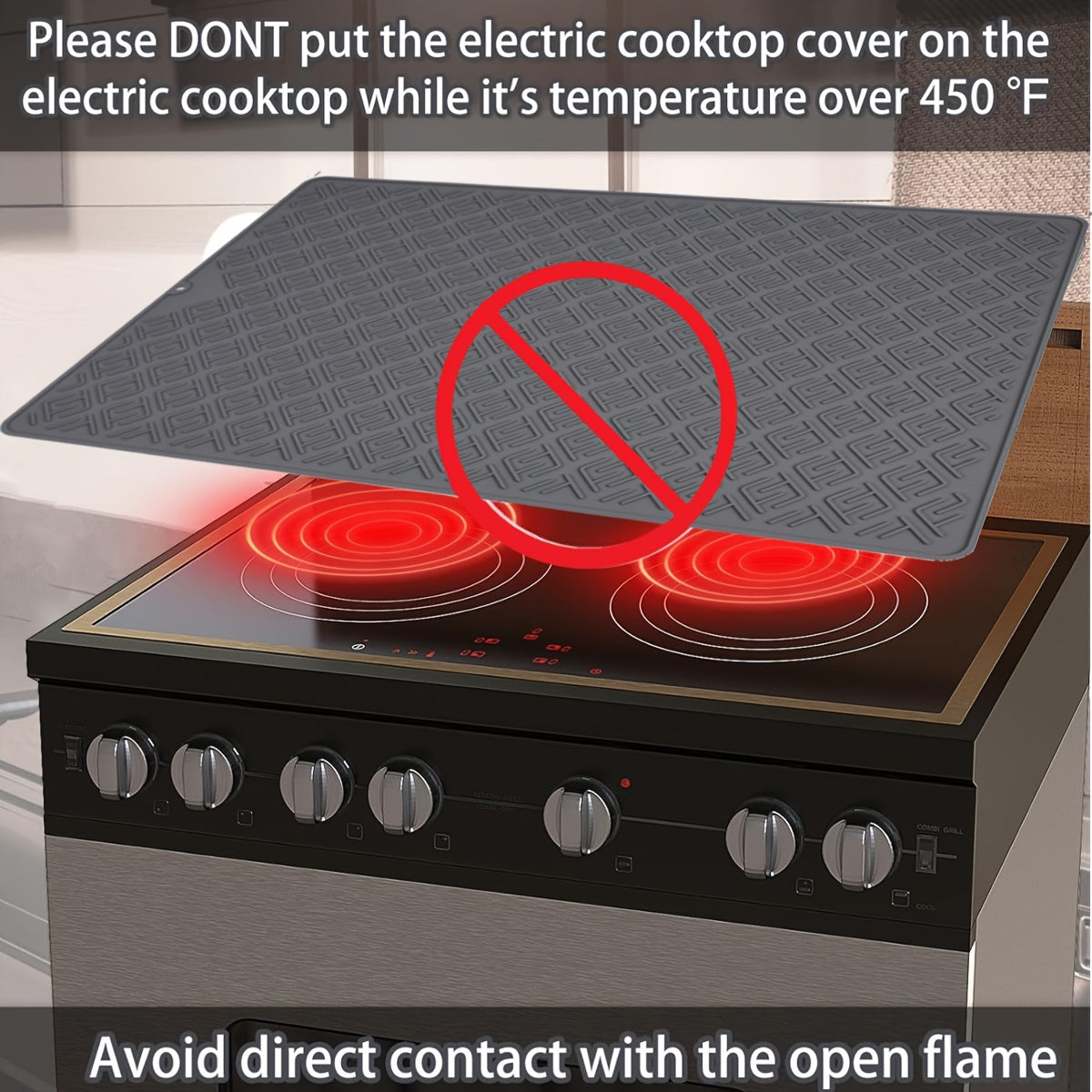 Extra Large Silicone Stove Top Cover Mat 71x51cm Heat Resistant Scratch Proof Kitchen Counter Protector