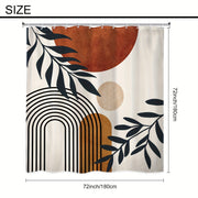 Bohemian Abstract Shower Curtain Set Waterproof with Hooks Non-Slip Bath Mat U-Shaped Toilet Mat and Bathroom Accessories