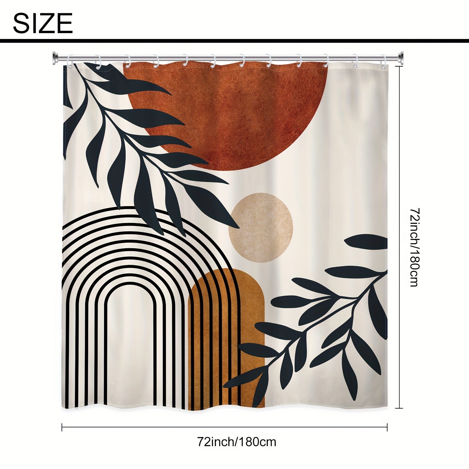 Bohemian Abstract Shower Curtain Set Waterproof with Hooks Non-Slip Bath Mat U-Shaped Toilet Mat and Bathroom Accessories