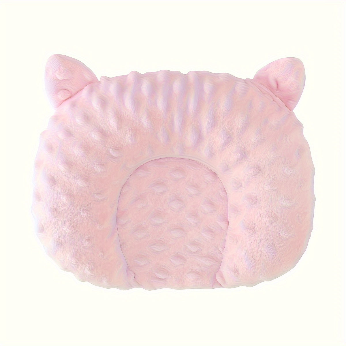 U-Shaped Pet Bed for Small Dogs and Cats Polyester Plush Oval Shape