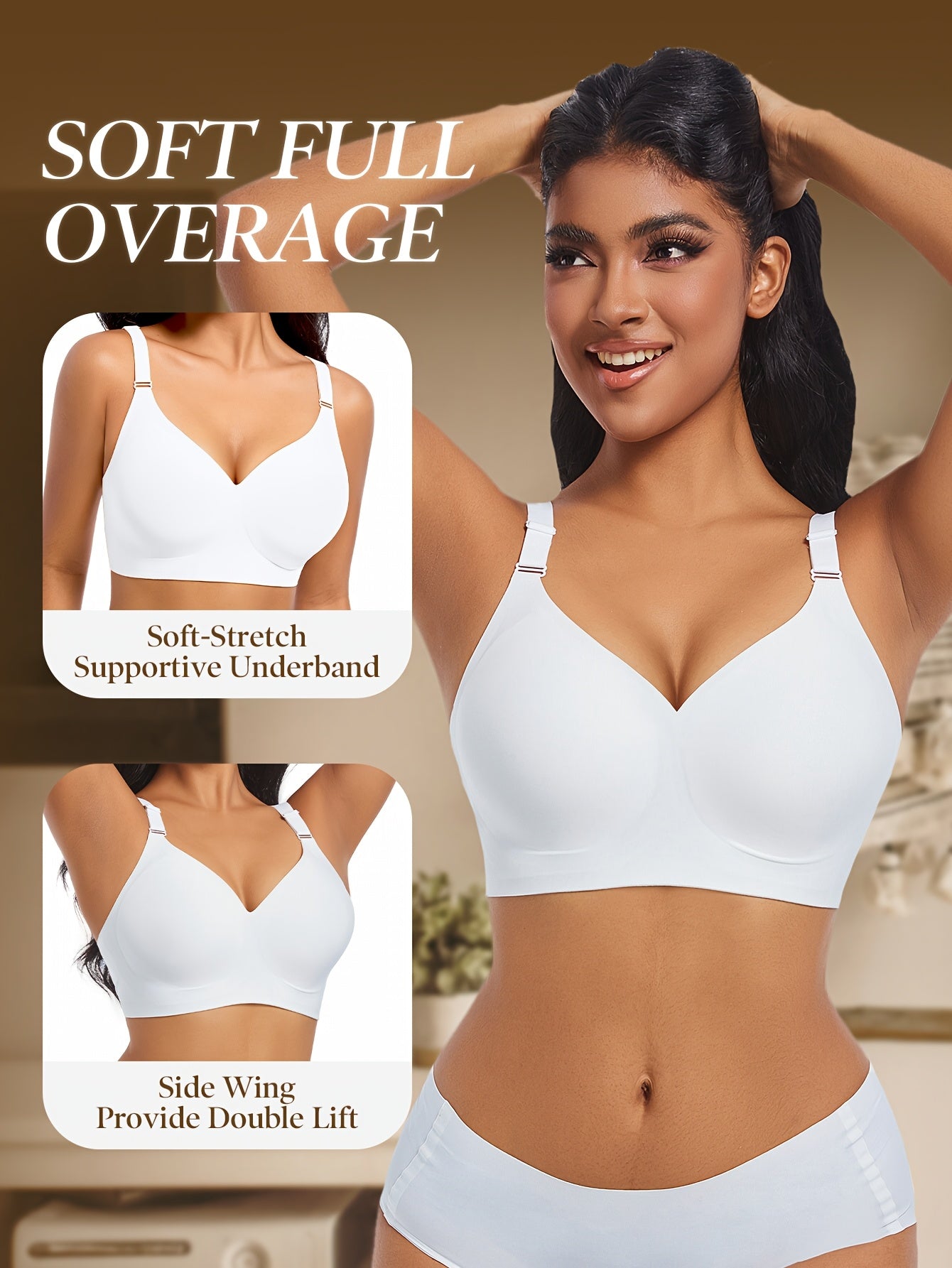 Women's Seamless Wireless Push-Up Bra for Comfort and Support