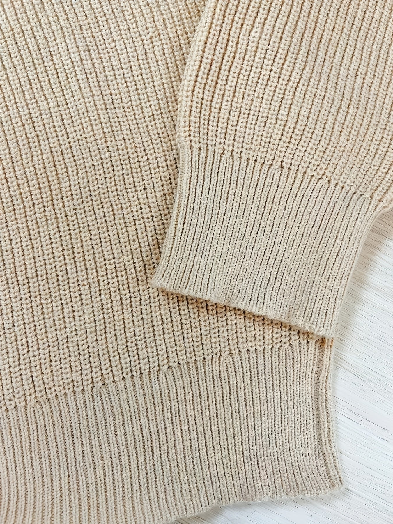 Men's Casual Zipper Pullover Sweater with Crew Neck Polyester Knit for Fall Winter