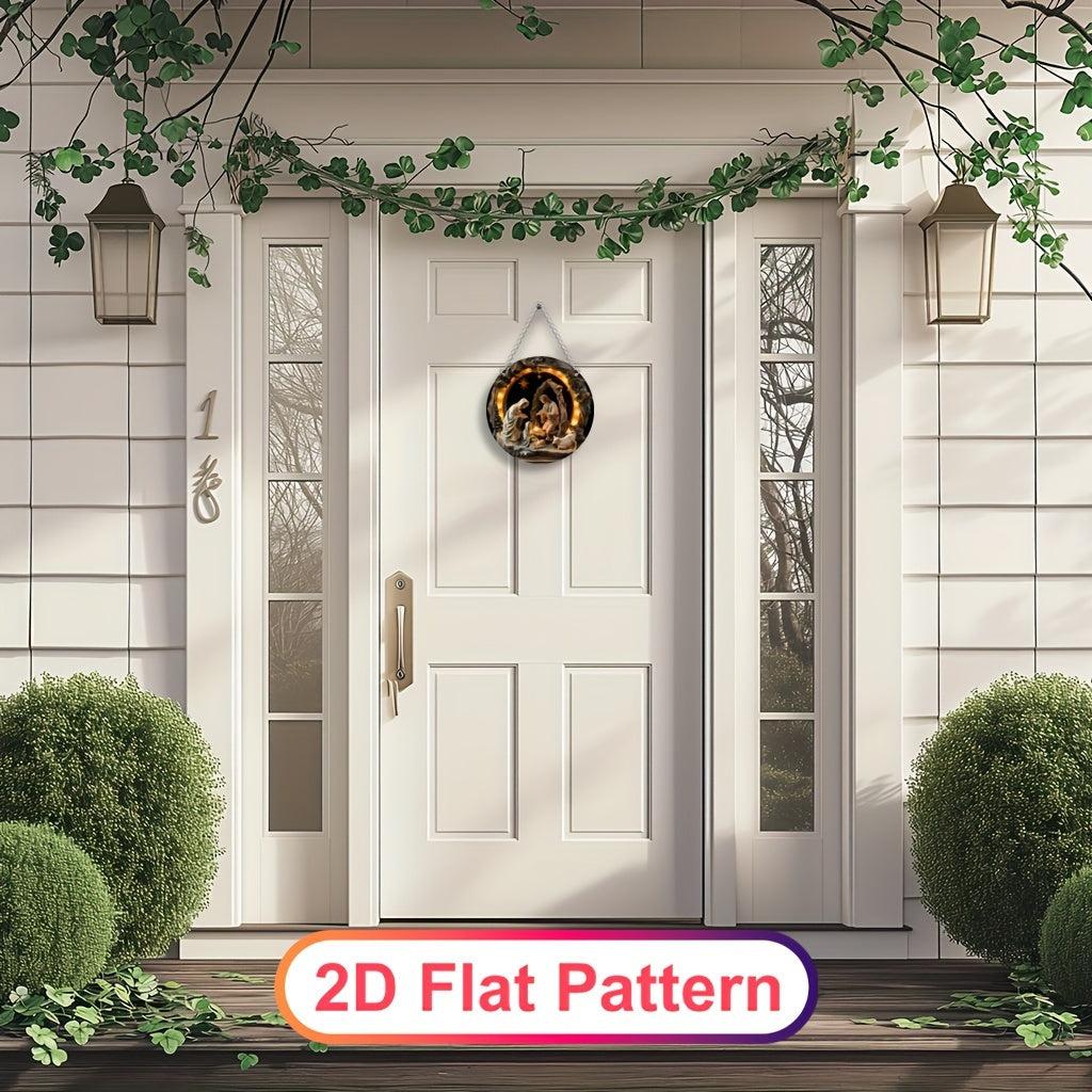 Decoración colgante de escena de Navidad de acrílico 14.99 cm Estilo boho Regalo navideño