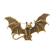 Enamel Pin Brooch Retro Gothic Bat Cat Design for Women Stylish Backpack Accessory