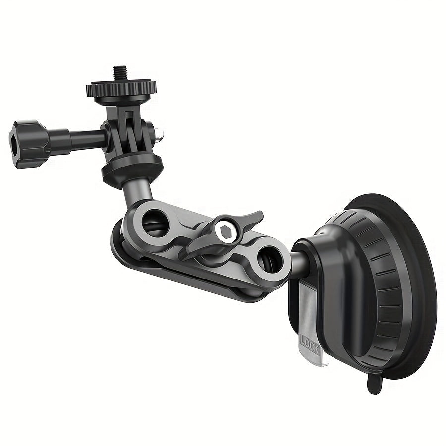Suction Cup Mount with Dual Ball Head for Action Cameras Car Dashboard Quick-Release