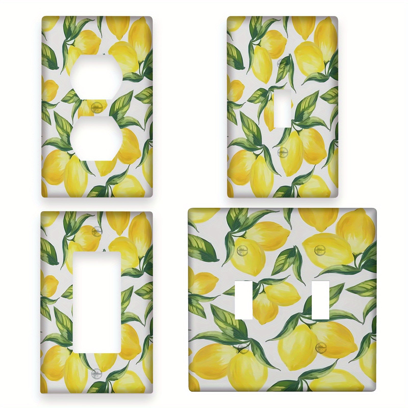 Yellow Lemon Light Switch Cover for 1 or 2 Gang Switches Kitchen Bathroom Living Room Decor