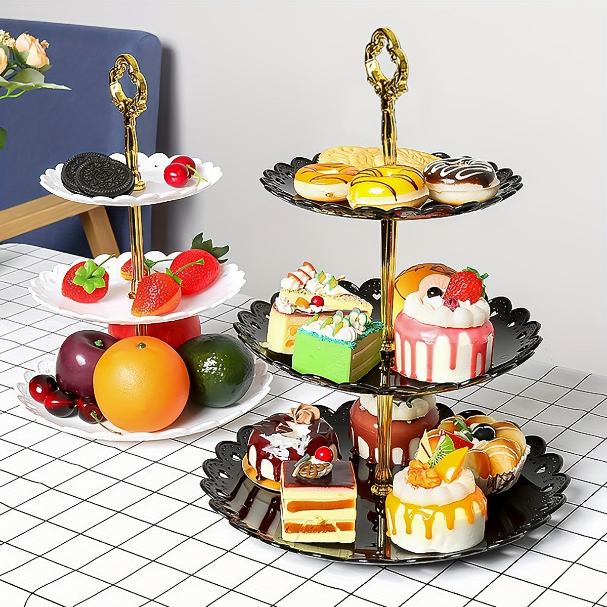 3-Tier Serving Stand for Cakes Cupcakes Desserts Holiday Party Table Decor