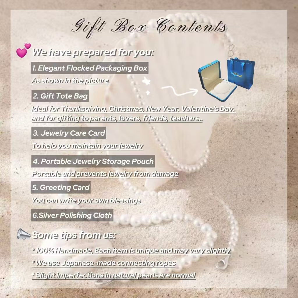 Freshwater Pearl Necklace 9-11mm Elegant Gift Box Suitable for Birthdays Weddings Anniversaries