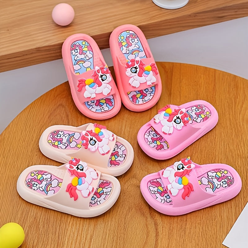 Kids' All-Season Cartoon Slippers for Boys and Girls Non-Slip Breathable PVC