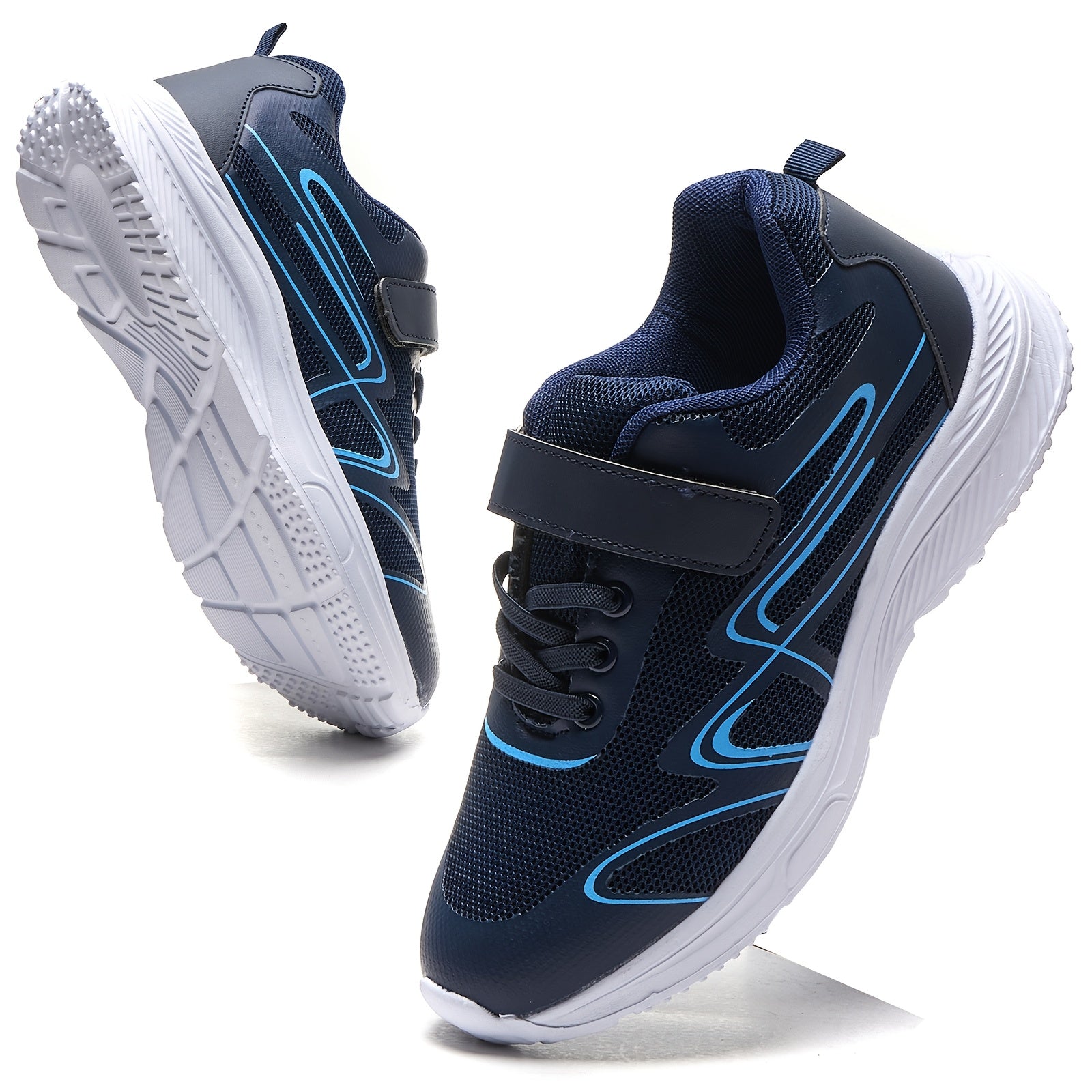 Детские сетчатые кроссовки с нескользящей резиновой подошвой для пробежек на улице и повседневной носки